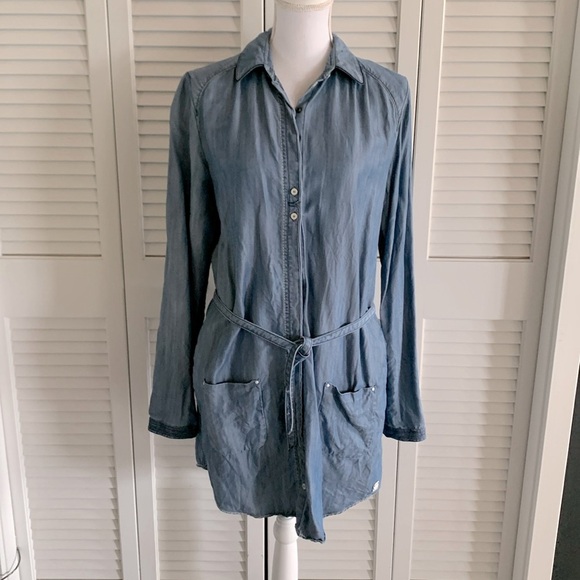 G-Star RAW Denim CL New Boyfriend Shirt Dress Women’s Snap Front Size Medium - Picture 1 of 17